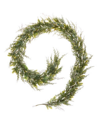Werchristmas Pre-Lit Decorative Snow Flocked Garland, 9 Ft