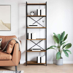 Berkfield Modern Bookcase Old Wood 60 X 30 X 188 Cm Engineered Wood - thumbnail 4