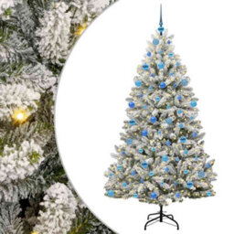Vidaxl Artificial Christmas Tree Green And White 180 Cm Pvc And Metal - thumbnail 2