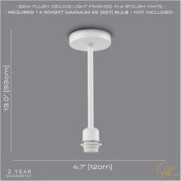 Happy Homewares Classic Matte White Ceiling Light Fixture To Showcase Lamp Shades - thumbnail 6