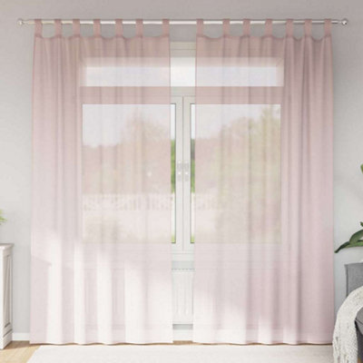 Walplus Voile Curtains With Loops 2 Pcs Light Pink 140X245 Cm - image 1
