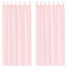 Walplus Voile Curtains With Loops 2 Pcs Light Pink 140X245 Cm - thumbnail 2