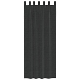 Berkfield Voile Curtains With Tab Top 2 Pcs Black - thumbnail 4