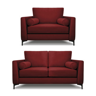 Modern Home Zara 2 Seater And Lovechair Set Oxblood - image 1