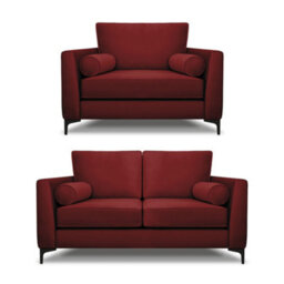 Modern Home Zara 2 Seater And Lovechair Set Oxblood - thumbnail 1