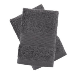 Catherine Lansfield Anti-Bacterial Cotton 30X30Cm Face Cloth Pair Charcoal Grey - thumbnail 5
