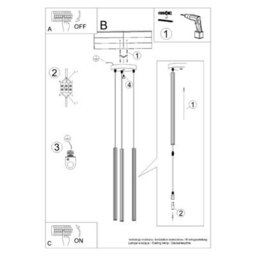 Sollux Lighting Arche Steel Black 3 Lights Modern Pendant Lamps - thumbnail 4