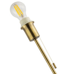 Happy Homewares Traditional And Classic Table Lamp Base In Antique Brass With Pull Cord Switch - thumbnail 2