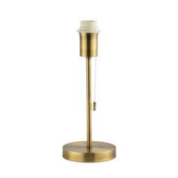 Happy Homewares Traditional And Classic Table Lamp Base In Antique Brass With Pull Cord Switch - thumbnail 1