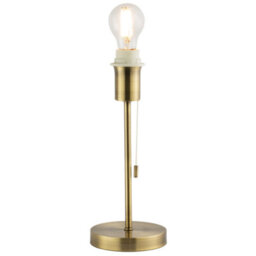 Happy Homewares Traditional And Classic Table Lamp Base In Antique Brass With Pull Cord Switch - thumbnail 4