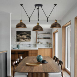 Ledsone 3 Head Spider Pendant Light  E26 95Cm Brushed Copper Hanging Lamp For Dining Living Room, Bars, Kitchen Bulb Not Include - thumbnail 2