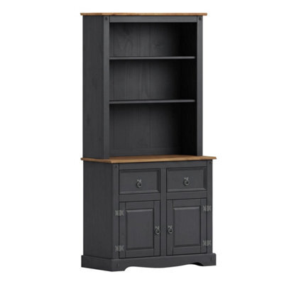 Dresser Small 2 Door Sideboard Charcoal Mexican Solid Wood Pine Wooden - image 1