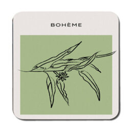 Benjamin Tate Design Boheme Placemat And Coaster Set Featuring Olive Branch Artwork On Wood Base, Limited Edition Collection - thumbnail 3