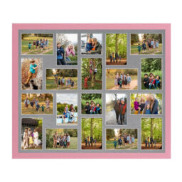 AK Frames 80X70Cm Pastel Pink Modern Multi Photo Frame With Mid Grey Mount - Holds 20 Apertures (18X) 6X4, (2X) 4X4 Photos - thumbnail 1