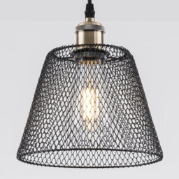 Harper Living Easy Fit Compact Vintage Metal Lampshade Black Finish, 3 Different Colours, Ceiling Fitting Shade - thumbnail 1