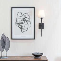 Valuelights Kincaid Rechargeable Easy Fit Wall Light With Fabric Shade - Black - thumbnail 9