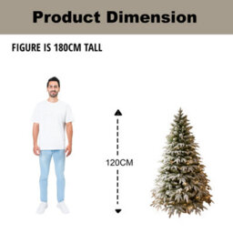 Shatchi 4Ft Prelit Green Lapland Fir Christmas Tree Warm White Leds - thumbnail 5