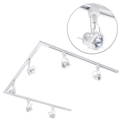 Litecraft Greenwich White 6 Head 3M U Shape Kitchen Track Light With Led Bulbs - image 1