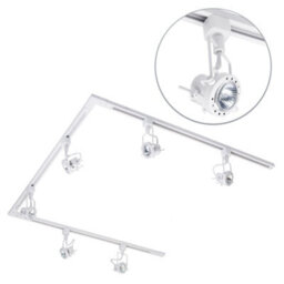 Litecraft Greenwich White 6 Head 3M U Shape Kitchen Track Light With Led Bulbs - thumbnail 1