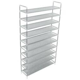 Walplus Shoe Rack With 10 Shelves Metal And Non-Woven Fabric Silver - thumbnail 3