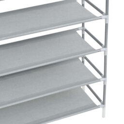 Walplus Shoe Rack With 10 Shelves Metal And Non-Woven Fabric Silver - thumbnail 6