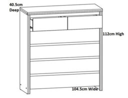 Impact Furniture Wide Tallboy Chest 6 Drawers Bedroom Storage Unit Cabinet White Matt Kaspian - thumbnail 5