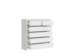 Impact Furniture Wide Tallboy Chest 6 Drawers Bedroom Storage Unit Cabinet White Matt Kaspian - thumbnail 4