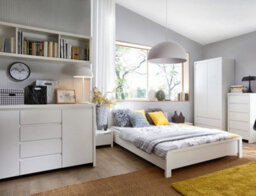 Impact Furniture Wide Tallboy Chest 6 Drawers Bedroom Storage Unit Cabinet White Matt Kaspian - thumbnail 7