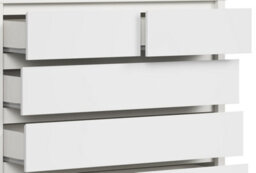 Impact Furniture Wide Tallboy Chest 6 Drawers Bedroom Storage Unit Cabinet White Matt Kaspian - thumbnail 6