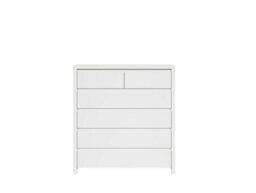 Impact Furniture Wide Tallboy Chest 6 Drawers Bedroom Storage Unit Cabinet White Matt Kaspian - thumbnail 2