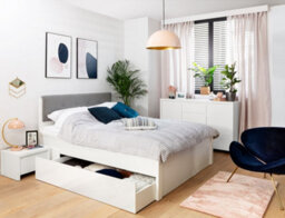 Impact Furniture Wide Tallboy Chest 6 Drawers Bedroom Storage Unit Cabinet White Matt Kaspian - thumbnail 8