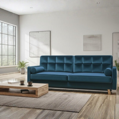 Tivoli Modern Sofa Bed With Sleeping Function And Storage Blue - image 1