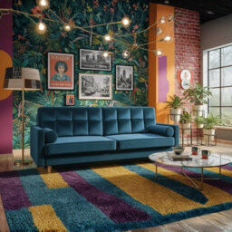 Tivoli Modern Sofa Bed With Sleeping Function And Storage Blue - thumbnail 2