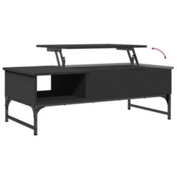 Berkfield Coffee Table Black 100X50X35 Cm Engineered Wood And Metal - thumbnail 8