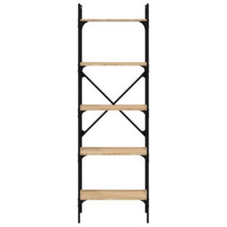 Berkfield Bookcase 5-Tier Sonoma Oak 56X31.5X174 Cm Engineered Wood - thumbnail 4
