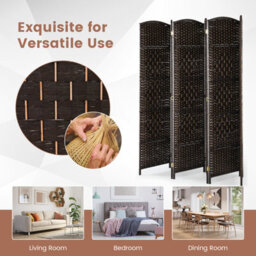 Costway 271 X 180Cm 6-Panel Room Divider Folding Privacy Screen - thumbnail 3