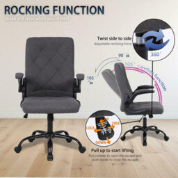 Ergonomic Computer Desk Chair With Flip-Up Armrest, 90-105 Degrees Reclining And 360 Swivel - thumbnail 4