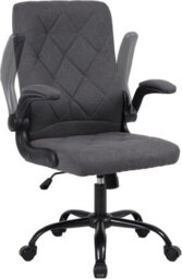 Ergonomic Computer Desk Chair With Flip-Up Armrest, 90-105 Degrees Reclining And 360 Swivel