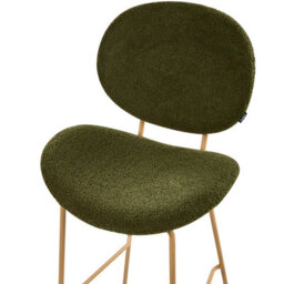 Wyld And Coco Astra Home Set Of 2 Dark Green Boucle Bar Chairs With Wood-Look Iron Legs And Protective Caps - thumbnail 8