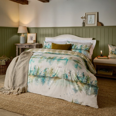 Voyage Maison Voyage Wilderness 100% Cotton Reversible Duvet Cover Set, Forest, Double - image 1