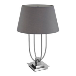 Orsina Grey Shade Table Lamp With Four Curved Arms, Desk Lamp With Square Base, Nickel Finish Lighting Accent - thumbnail 2
