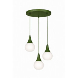 Luminosa Lighting Luminosa Lacrima Cluster Pendant Ceiling Light Green White Glass Shade 3X E27 - thumbnail 1