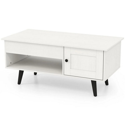 Flip Top Center Table With Hidden Compartment & Open Shelf - image 1