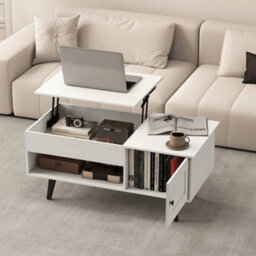 Flip Top Center Table With Hidden Compartment & Open Shelf - thumbnail 5
