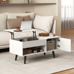 Flip Top Center Table With Hidden Compartment & Open Shelf - thumbnail 3