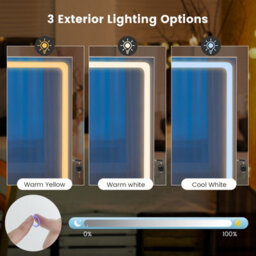 Costway Standing Jewelry Cabinet Lockable Jewelry Armoire W/ Led Lights - thumbnail 7