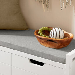 Sobuy Fsr63-Ii-W, Shoe Storage Bench Shoe Rack With Seat Cushion & Double Doors & Hidden Compartment,white - thumbnail 6