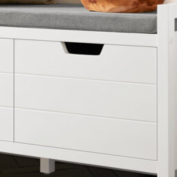Sobuy Fsr63-Ii-W, Shoe Storage Bench Shoe Rack With Seat Cushion & Double Doors & Hidden Compartment,white - thumbnail 7