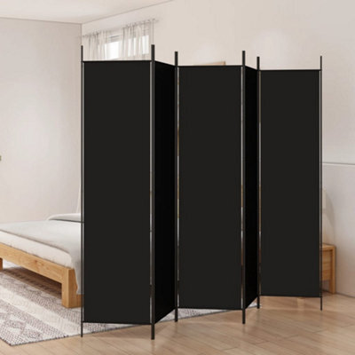 Berkfield 5-Panel Room Divider Black 250X200 Cm Fabric - image 1