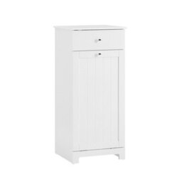 Sobuy Low Bathroom Cabinet With 1 Drawer 40X38X90Cm Functional Bzr21-Ii-W - thumbnail 1